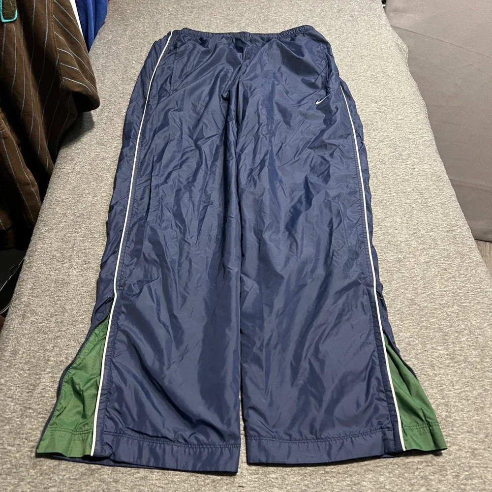 Nike Vintage Tracksuit Navy Blue Green White Piping Windbreaker Pants Set Mens M